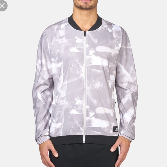 adidas allover print windbreaker